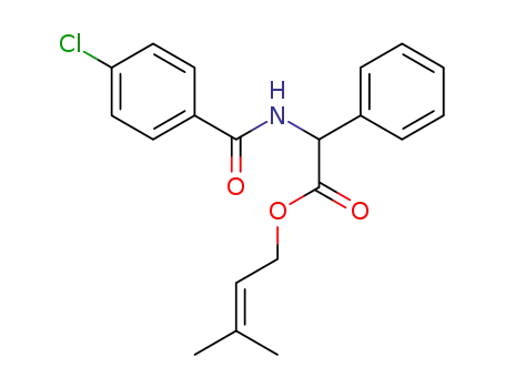Molecular Structure of 62046-01-9 (Benzeneacetic acid, a-[(4-chlorobenzoyl)amino]-, 3-methyl-2-butenyl
ester)