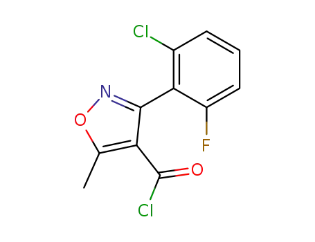 Molecular Structure of 69399-79-7 (3-(2-Chloro-6-fluorophenyl)-5-methylisoxazole-4-carbonyl chloride)