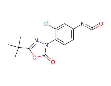 Molecular Structure of 97659-35-3 (3-(2-chloro-4-isocyanatophenyl)-5-(1,1-dimethylethyl)-1,3,4-oxadiazol-2(3H)-one)