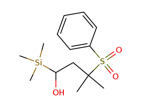 Molecular Structure of 133827-98-2 (3-Benzenesulfonyl-3-methyl-1-trimethylsilanyl-butan-1-ol)