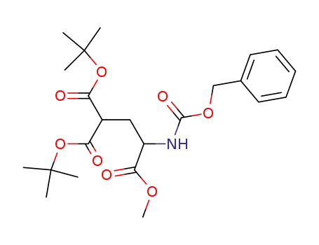 Molecular Structure of 56877-40-8 (1,1,3-Propanetricarboxylic acid, 3-[[(phenylmethoxy)carbonyl]amino]-,
1,1-bis(1,1-dimethylethyl) 3-methyl ester)