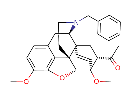 Molecular Structure of 152427-73-1 ((5R,6R,7S,9R,13S,14R)-7-Acetyl-17-benzyl-4,5-epoxy-3,6-dimethoxy-6,14-ethenomorphinan)