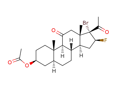 Molecular Structure of 2265-09-0 (3β-acetoxy-17-bromo-16β-fluoro-5α-pregnane-11,20-dione)