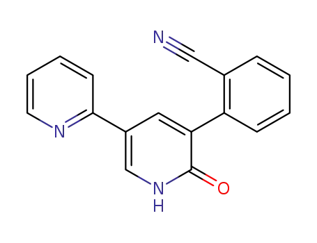 Molecular Structure of 380917-96-4 (3-(2-cyanophenyl)-5-(2-pyridyl)-1,2-dihydropyridin-2-one)