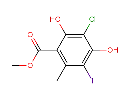 3-Chloro-2,4-dihydroxy-5-iodo-6-methyl-benzoic acid methyl ester