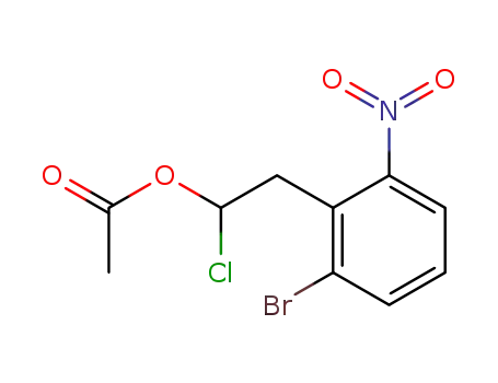 Molecular Structure of 85355-40-4 (Acetic acid 2-(2-bromo-6-nitro-phenyl)-1-chloro-ethyl ester)