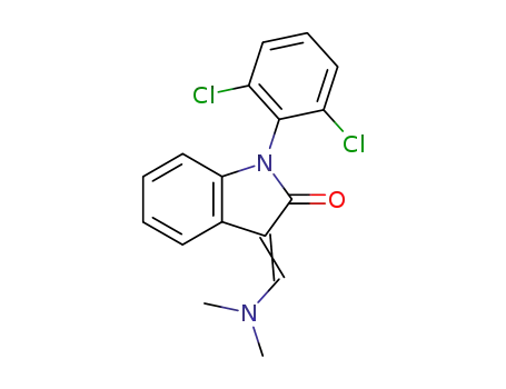 Molecular Structure of 175983-50-3 (2H-Indol-2-one,
1-(2,6-dichlorophenyl)-3-[(dimethylamino)methylene]-1,3-dihydro-)