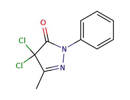 Molecular Structure of 24515-10-4 (4,4-dichloro-5-methyl-2-phenyl-2,4-dihydro-3H-pyrazol-3-one)
