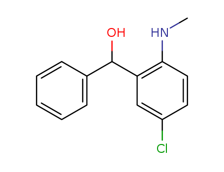 Molecular Structure of 13386-35-1 (Benzenemethanol, 5-chloro-2-(methylamino)-a-phenyl-)