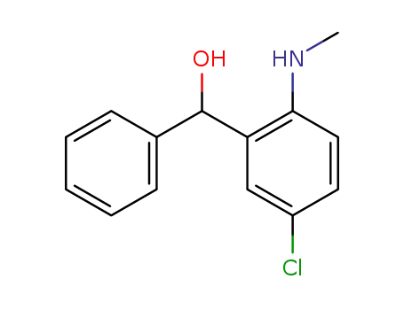 Molecular Structure of 13386-35-1 (Benzenemethanol, 5-chloro-2-(methylamino)-a-phenyl-)