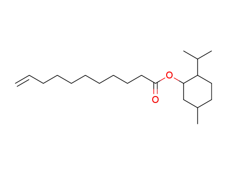 Molecular Structure of 78267-01-3 (10-Undecenoic acid, (1R,2S,5R)-5-methyl-2-(1-methylethyl)cyclohexyl
ester, rel-)