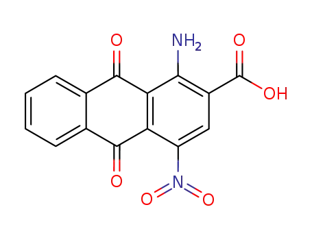 Molecular Structure of 2058-02-8 (1-amino-9,10-dihydro-4-nitro-9,10-dioxoanthracene-2-carboxylic acid)