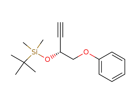 Molecular Structure of 149862-37-3 (Silane,
(1,1-dimethylethyl)dimethyl[[(1R)-1-(phenoxymethyl)-2-propynyl]oxy]-)