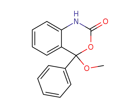 Molecular Structure of 91148-63-9 (4-methoxy-4-phenyl-1,2-dihydro-3,1-benzoxazine-2(4H)-one)