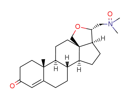 Molecular Structure of 102543-82-8 (21-(dimethyl-oxy-amino)-18,20β<sub>F</sub>-epoxy-pregn-4-en-3-one)