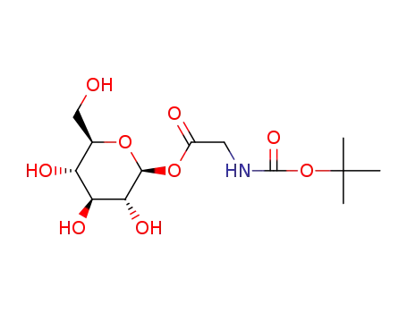 Molecular Structure of 42721-06-2 (tert-Butoxycarbonylamino-acetic acid (2S,3R,4S,5S,6R)-3,4,5-trihydroxy-6-hydroxymethyl-tetrahydro-pyran-2-yl ester)