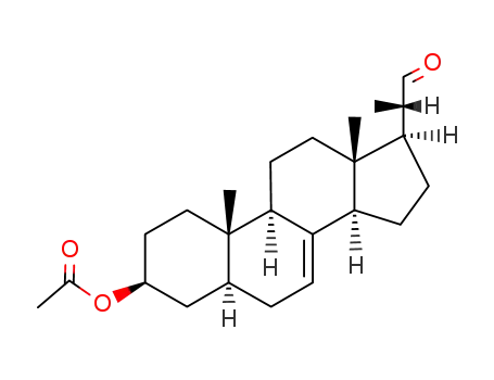 Molecular Structure of 23738-34-3 ((3S,20S)-20-formyl-5α-pregn-7-en-3-yl-acetate)