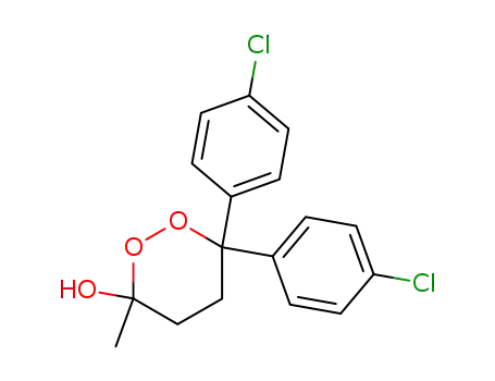 Molecular Structure of 142605-85-4 (1,2-Dioxan-3-ol, 6,6-bis(4-chlorophenyl)-3-methyl-)