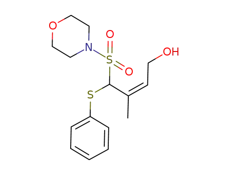 Molecular Structure of 87791-06-8 (morpholide of 1-phenylthio-4-hydroxy-2-methylbut-2Z-ene-1-sulfonic acid)