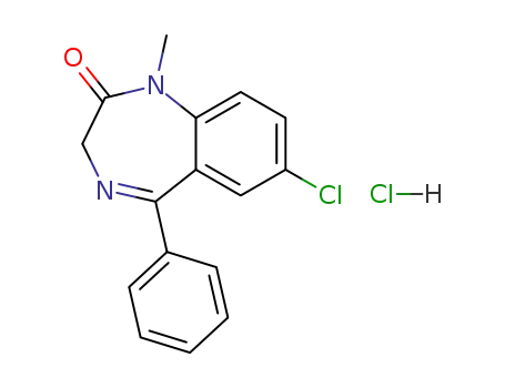 Molecular Structure of 52468-36-7 (7-chloro-1,3-dihydro-1-methyl-5-phenyl-2H-benzo-1,4-diazepin-2-one monohydrochloride)