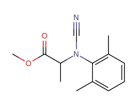 Molecular Structure of 136672-60-1 (N-Cyan-N-(2,6-dimethylphenyl)-α-alaninmethylester)