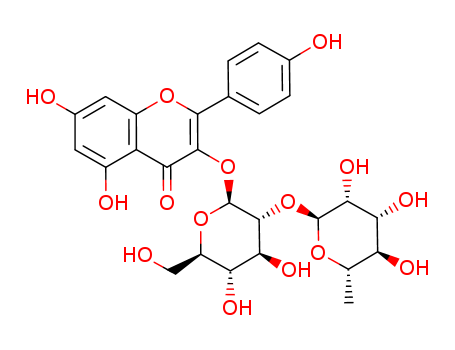 3-(((2S,3R,4S,5S,6R)-4,5-Dihydroxy-6-(hydroxymethyl)-3-(((2S,3R,4R,5R,6S)-3,4,5-trihydroxy-6-methyltetrahydro-2H-pyran-2-yl)oxy)tetrahydro-2H-pyran-2-yl)oxy)-5,7-dihydroxy-2-(4-hydroxyphenyl)-4H-chrom