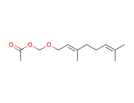 Molecular Structure of 121508-10-9 (Acetic acid (E)-3,7-dimethyl-octa-2,6-dienyloxymethyl ester)