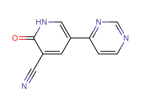 Molecular Structure of 89996-03-2 (3-Pyridinecarbonitrile, 1,2-dihydro-2-oxo-5-(4-pyrimidinyl)-)