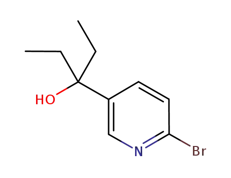 Molecular Structure of 874915-24-9 (2-bromo-5-(3-hydroxy-pentane-3-yl)pyridine)