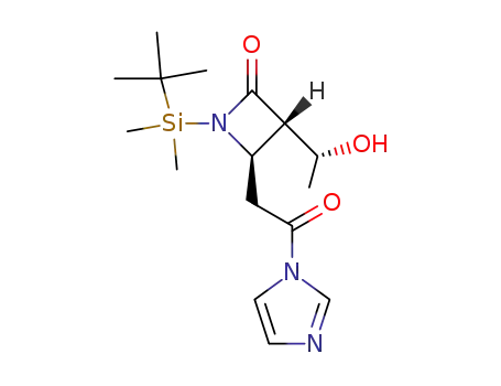 Molecular Structure of 75333-88-9 ((3S,4R)-1-(tert-Butyl-dimethyl-silanyl)-3-((R)-1-hydroxy-ethyl)-4-(2-imidazol-1-yl-2-oxo-ethyl)-azetidin-2-one)