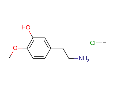 Molecular Structure of 645-33-0 (3-HYDROXY-4-METHOXYPHENETHYLAMINE HYDROCHLORIDE)