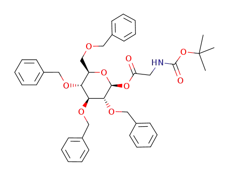 Molecular Structure of 35909-78-5 (2,3,4,6-tetra-O-benzyl-1-O-(N-tert-butoxycarbonyl-glycyl)-β-D-glucopyranose)