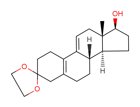 Molecular Structure of 53303-91-6 ((8S,13S,14S,17S)-13-methyl-1,2,4,6,7,8,12,13,14,15,16,17-dodecahydrospiro[cyclopenta[a]phenanthrene-3,2'-[1,3]dioxolan]-17-ol)