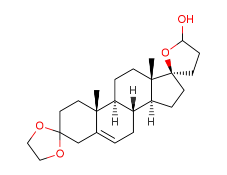 Molecular Structure of 121936-43-4 (5'-hydroxyspiro<pregnane-17,2'-tetrahydrofuran>-5-en-3-one)