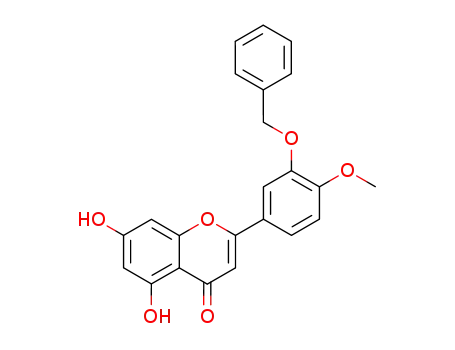 Molecular Structure of 102593-81-7 (2-(3-benzyloxy-4-methoxy-phenyl)-5,7-dihydroxy-chromen-4-one)