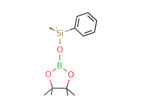 Molecular Structure of 1349697-23-9 (dimethyl(phenyl)((4,4,5,5-tetramethyl-1,3,2-dioxaborolan-2-yl)oxy)silane)