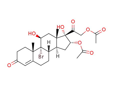 Molecular Structure of 91160-85-9 (16α,21-diacetoxy-9-bromo-11β,17-dihydroxy-pregn-4-ene-3,20-dione)