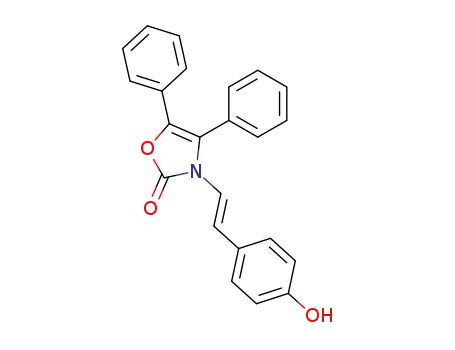 Molecular Structure of 148715-54-2 (4-<2(E)-(4,5-diphenyl-2-oxo-4-oxazolin-3-yl)ethenyl>phenol)