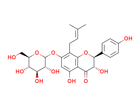 4H-1-Benzopyran-4-one,7-(b-D-glucopyranosyloxy)-2,3-dihydro-3,5-dihydroxy-2-(4-hydroxyphenyl)-8-(3-methyl-2-buten-1-yl)-,(2R,3R)-