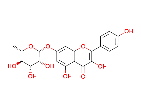 Molecular Structure of 5041-97-4 (kaempferol 7-O-α-L-rhamnopyranoside)