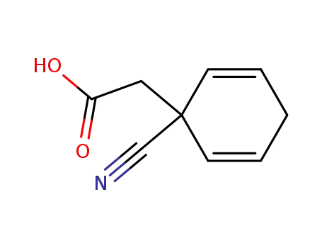 Molecular Structure of 223114-38-3 ((1-cyanocyclohexa-2,5-dienyl)acetic acid)