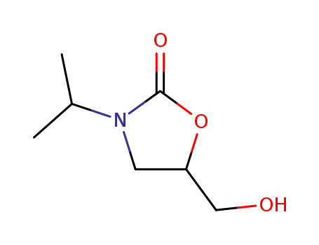 Molecular Structure of 83277-30-9 (5-(Hydroxymethyl)-3-(1-methylethyl)oxazolidin-2-one)