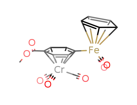 Molecular Structure of 114636-10-1 ((η6-p-(CH3O2C)CpFe(carbonyl)2C6H4)chromium tricarbonyl)