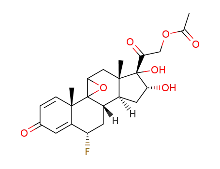 Molecular Structure of 60864-48-4 (9beta,11alpha-epoxy-6beta-fluoro-16alpha,17,21-trihydroxypregna-1,4-diene-3,20-dione 21-acetate)