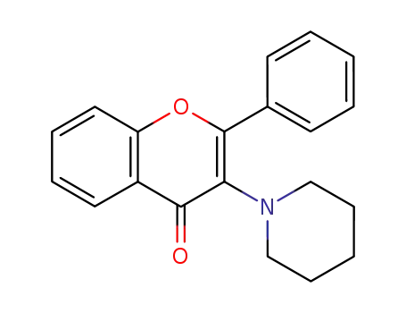 Molecular Structure of 81281-85-8 (4H-1-Benzopyran-4-one,2-phenyl-3-(1-piperidinyl)-(9CI))
