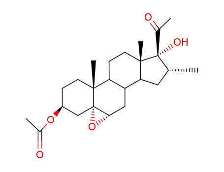 Molecular Structure of 2857-83-2 (5alpha,6alpha-epoxy-3beta,17-dihydroxy-16alpha-methylpregnan-20-one 3-acetate)