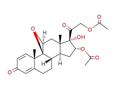 Molecular Structure of 96670-24-5 (16α,21-diacetoxy-9,11β-epoxy-17-hydroxy-9β-pregna-1,4-diene-3,20-dione)