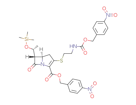 (5R,6S)-3-[2-(4-Nitro-benzyloxycarbonylamino)-ethylsulfanyl]-7-oxo-6-((R)-1-trimethylsilanyloxy-ethyl)-1-aza-bicyclo[3.2.0]hept-2-ene-2-carboxylic acid 4-nitro-benzyl ester