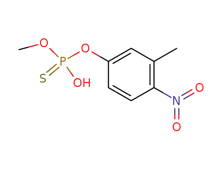 Molecular Structure of 4321-64-6 (O-methyl O-(3-methyl-4-nitrophenyl) hydrogen phosphorothioate)