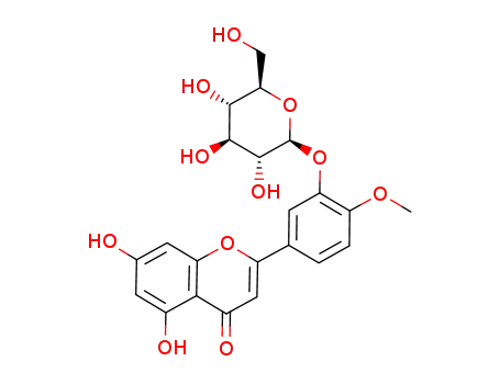 Molecular Structure of 141360-86-3 (diosmetin 3'-O-β-D-glucopyranoside)